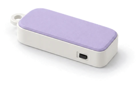 Keyring P1 with a Violet face on a white case